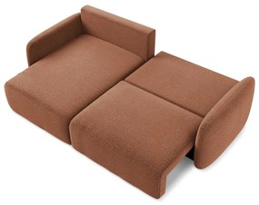 Divano angolare color mattone allungabile/con contenitore (con penisola a sinistra) Kalena – Makamii