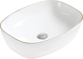 Mexen Lita lavabo da appoggio 49 x 37 cm, bianco/oro - 22124905