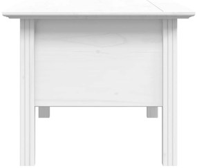 Tavolino da salotto bodo 100x55x45cm legno massello pino bianco