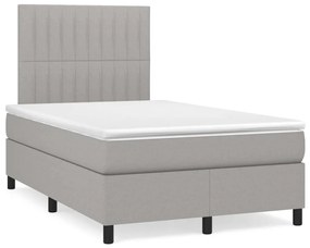 Letto A Molle Materasso E Led Grigio Chiaro 120x190 Cm Tessuto /