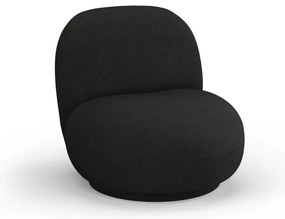 Poltrona nera in tessuto bouclé Chuck - Micadoni Home