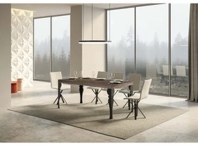 Tavolo Paxon Allungabile piano Noce 90x160 Allungato 420 telaio Antracite