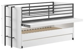 Letto da bambini a castello/estraibile bianco con scrivania con rete inclusa 90x200 cm Sam – Vipack