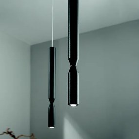 Lampada a sospensione LED in metallo verniciato Nero D10 cm TUBIC