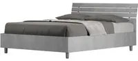 Letto matrimoniale francese con rete 140x190 testata inclinata con doghe cemento Ankel