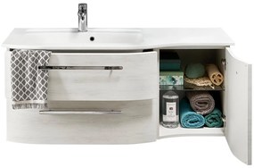Mobile da bagno sotto lavabo PELIPAL bianco L 117 x H 48 x P 49.5 cm 2 cassetti 1 anta, lavabo non incluso