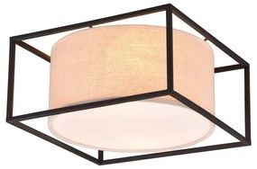 Lampada da soffitto nera opaca e beige 30x30 cm Ross - Trio