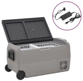 Borsa Frigo con Ruote e Adattatore Nera e Grigia 36 L PP e PE