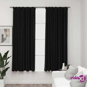 vidaXL Tende Oscuranti con Ganci Effetto Lino 2 pz Antracite 140x175cm