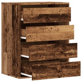 Cassettiera angolare legno antico 60x41x76 cm legno multistrato