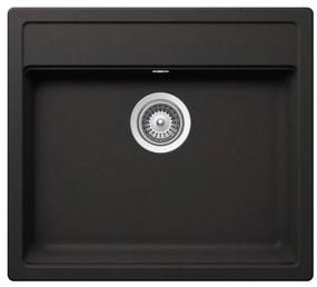 Lavello integrato 1 vasca DELINIA Onega quarzo L 51 x L 57 cm nero