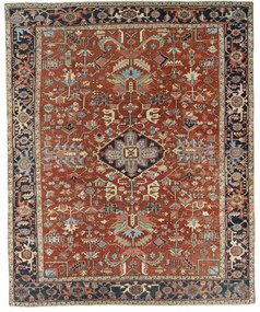 Heriz Tappeto 290 x 360 Rosso (Iran) Annodato A Mano