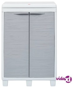 vidaXL Pattumiera da Giardino con 3 Sacchi Grigio Chiaro 65x38x102 cm