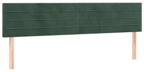 Testiera a led verde scuro 200x5x78/88 cm in velluto