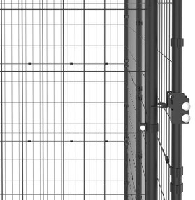 Gabbia per cani da esterno in acciaio con tetto 26,62 m²