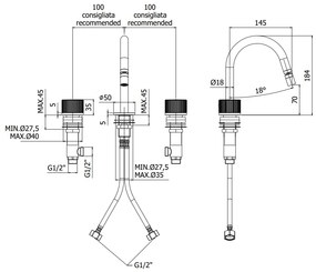 Paffoni Jo Jo119cr Batteria Bidet 3 Fori Senza Scarico Cromo