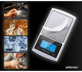 ELDONEX EKS-4040-SL - Bilancia di alta precisione 2xCR2032 argento