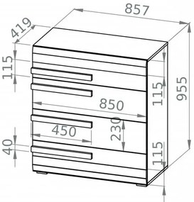 Armadietto SARPA 96x86 cm bianco/marrone