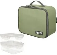 Borsa porta pranzo termica verde 6 L con 2 contenitori