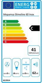 Cappa Classica Mepamsa Slimline 60 60 cm 290 m³/h 65W C Acciaio