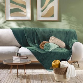 Coperta verde chiaro in microflanella 180x220 cm Flanou – douceur d'intérieur