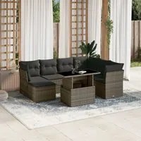 Set Divano da Giardino 8 pz con Cuscini Grigio in Polyrattan 3266760