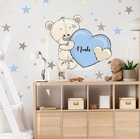 Orsetto azzurro con stelle - adesivi da parete per bambini  | Inspio