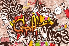 Carta da parati – Muro graffiti allegro