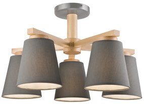 Plafoniera ELLIE 5xE27/60W/230V grigio