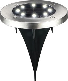 Lampada solare a LED SOLLY, 1,2 V, 6500 K, Ø 11,5 cm, 300 mAh, IP44, finitura cromata