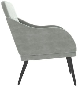 Poltrona grigio chiaro 63x76x80 cm velluto