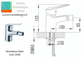 Kamalu - rubinetto bidet in ottone modello leon-190b