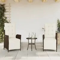 Sedie da Giardino Reclinabili 2 pz con Poggiapiedi Polyrattan 365290