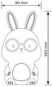 Lampada a LED RGBW Dimmerabile per bambini FLORKA LED/1W/5V USB 1200 mAh rosa