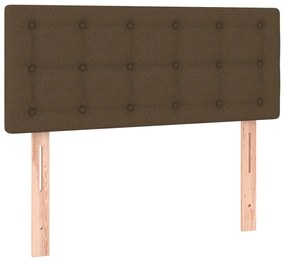 Letto a Molle Materasso e LED Marrone Scuro 80x200cm in Tessuto