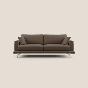 Dorian divano moderno in tessuto morbido antimacchia T05 marrone 218 cm