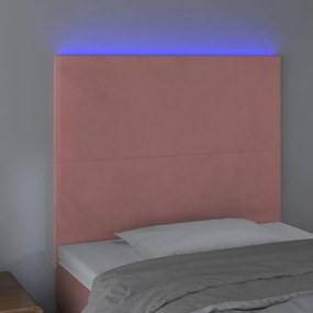 Testiera a led rosa 100x5x118/128 cm in velluto