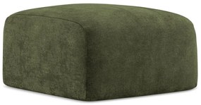 Poggiapiedi verde con rivestimento in ciniglia Leila – Makamii