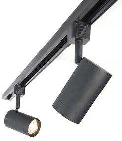 Sistema di illuminazione a binario Smart nero con 3 WiFi GU10 1-Fase - Iconic Jeana