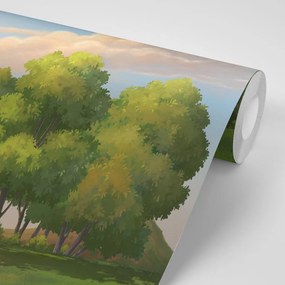 Carta da parati autoadesiva – Paesaggio verde