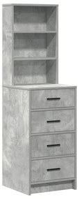Set da toeletta in 3 pezzi con led - grigio cemento legno ingegnerizzato