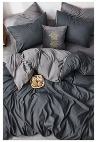 Biancheria da letto singola/estesa in cotone grigio-antracite con lenzuolo 160x220 cm - Mila Home