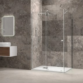 Kamalu - Box doccia 140x120 senza telaio scorrrevole 120 fisso 140 cm | KNM4000W-C