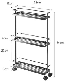 Carrello portaoggetti nero in metallo 38x66 cm Tower – YAMAZAKI