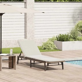 Lettino Prendisole Con Cuscini Beige İn Polyrattan /