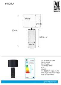 Markslöjd 107483 - Lampada da tavolo PROUD 1xE27/60W/230V