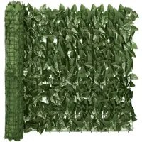 Paravento da Balcone con Foglie Verde Scuro 400x75 cm