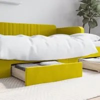 Cassetti da Letto 2pz Gialli in Legno Multistrato e Vellutocod mxl 102719