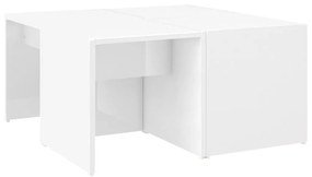 Tavolini da salotto 4 pz bianco lucido 33x33x33cm in truciolato