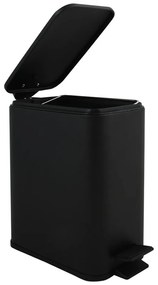 Cestino per la spazzatura nero opaco in acciaio con pedale 5 l Erik – Spirella